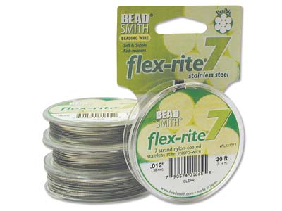 Hilo Flexrite De 7 Hebras, 0,30 Mm,transparent, 9,14 Metros, Beadsmit H - Imagen Estandar - 2