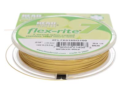 Beadsmith Flexrite, 7 Strand, Metallic Satin Gold, 0.45mm, 30.5m - Imagen Estandar - 4