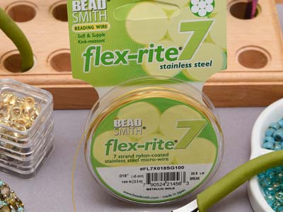 Beadsmith Flexrite, 7 Strand, Metallic Satin Gold, 0.45mm, 30.5m - Imagen Estandar - 7