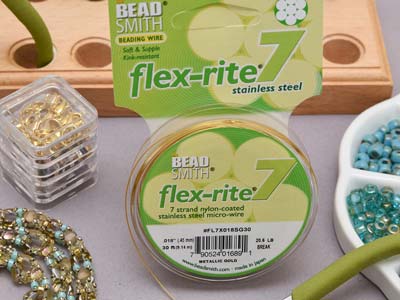 Beadsmith Flexrite, 7 Strand, Metallic Satin Gold, 0.45mm, 9.1m - Imagen Estandar - 7