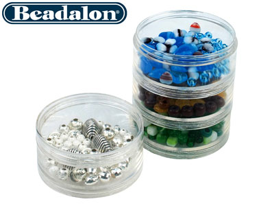 Cajas De Perlas Redondas Modelo Grande De 6,4 Cm De Beadalon Paquete  De 4 - Imagen Estandar - 2
