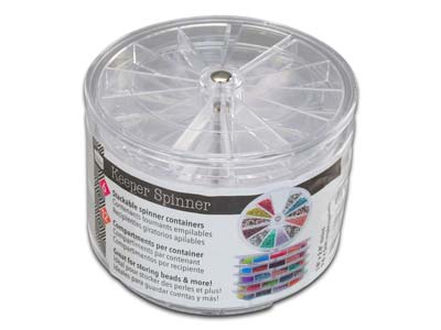 Beadsmith Keeper Spinner Stackable Round Containers Pk 6