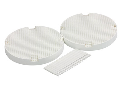 Juego De 2 Placas Cerámicas Redondas De Nido De Abeja, Diámetro 76mm