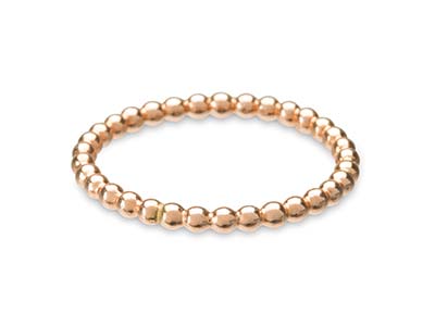 Anillo Perlado Bolitas 2mm, Gold Filled Rosa, Tamaño 51