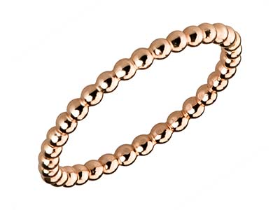 Anillo Con Cuentas De Bola De 2 mm,rosa Gold Filled, Tamaño 53 - Imagen Estandar - 2