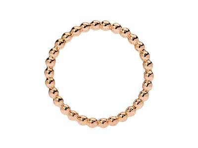 Anillo Con Cuentas De Bola 2 mm, Gold Filled Rosado, Tamaño 61 - Imagen Estandar - 3