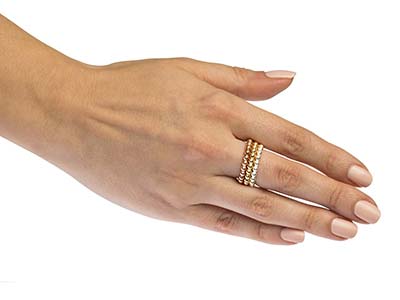 Anillo Perlas 3 mm, Gold Filled De Color Rosa, Tamaño 50 - Imagen Estandar - 5