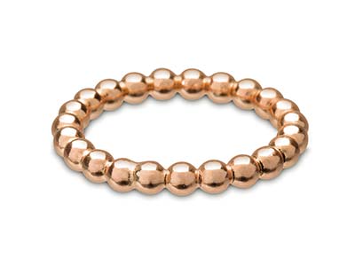 Anillo Bolas 3mm, Gold Filled Rosa, Tamaño 53