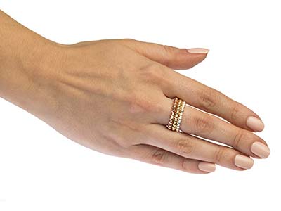 Anillo Bolas 3 mm, Gold Filled Rosa, Tamaño 58 - Imagen Estandar - 5