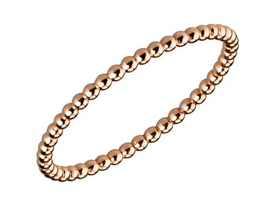 Anillo Con Cuentas De Bola 1,50 mm,gold Filled Rosa, Tamaño 51 - Imagen Estandar - 2