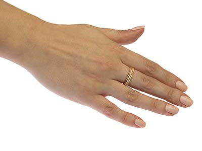 Anillo Con Cuentas De Bola 1,50 mm,gold Filled Rosa, Tamaño 51 - Imagen Estandar - 5