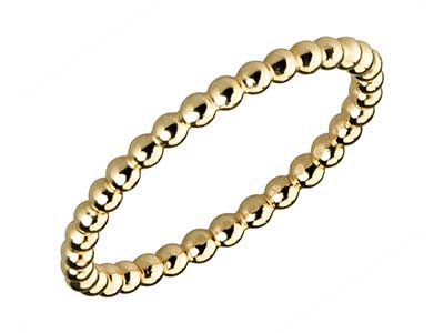 Anillo Con Cuentas De Bolas De 2 mm, Gold Filled, Tamaño 59 - Imagen Estandar - 2