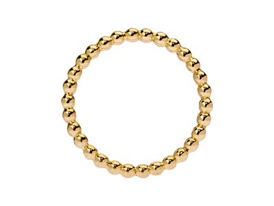 Anillo Con Cuentas De Bolas De 2 mm, Gold Filled, Tamaño 59 - Imagen Estandar - 3