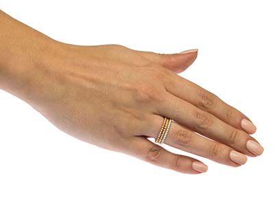 Anillo Con Cuentas De Bolas De 2 mm, Gold Filled, Tamaño 59 - Imagen Estandar - 5
