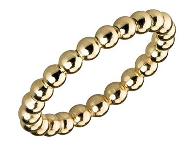 Anillo Con Cuentas De Bolas De 3 mm, Gold Filled, Tamaño 49/50 - Imagen Estandar - 2