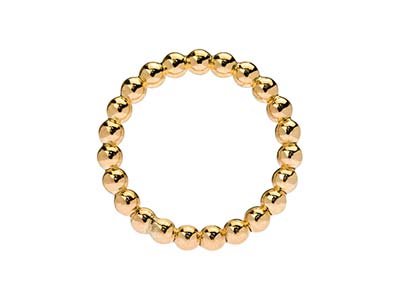 Anillo Con Cuentas De Bolas De 3 mm, Gold Filled, Tamaño 49/50 - Imagen Estandar - 3
