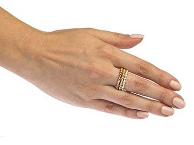 Anillo Con Cuentas De Bolas De 3 mm, Gold Filled, Tamaño 49/50 - Imagen Estandar - 5