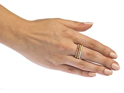 Anillo Con Cuentas De Bolas De 3 mm, Gold Filled, Tamaño 54 - Imagen Estandar - 5