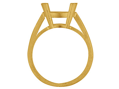 Solitario 4 Garras Para Piedra Ovalada De 10 X 8 mm, Oro Amarillo 9k, Talla 53 Piedra 10 X 8 Mm, Talla M - Imagen Estandar - 2