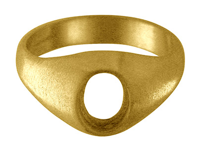 Anillo Para Engaste De Chatn C9 Deoro Amarillo De 9 Ct, Tamaño De La Piedra 10 X 8 Mm, Una Sola Piedra Ovalada, Talla S 12, Parte Traseraabierta Y Hombros Huecos.