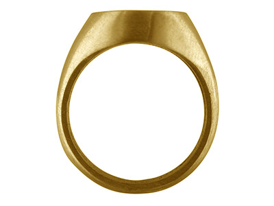 Anillo Amarillo De 9kt C11 Con Un Engaste Ovalado En Bisel De 16 X 12mm, Parte Superior Abierta Y Resistente, Talla S - Imagen Estandar - 2