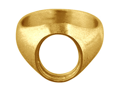 Anillo De Engaste De Chatn C27 De Oro Amarillo De 9 Ct, Tamaño De La Piedra 12 X 10 Mm, Una Sola Piedra Ovalada, Talla Q, Parte Trasera Abierta Y Hombros Huecos.