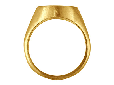 Anillo De Sello Para Engastar Piedra Ovalada 12 X 10 mm, Oro Amarillo De 9 K, Dedo 58 Resistente, Talla Q - Imagen Estandar - 2