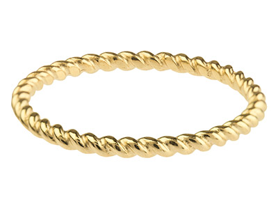Anillo Retorcido 1,60mm, Oro Amarillo De 9 Quilates, Talla De Anillo 55