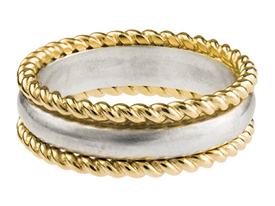 Anillo Retorcido 1,60 mm, Oro Amarillo De 9 Quilates, Talla De Anillo 55 - Imagen Estandar - 3