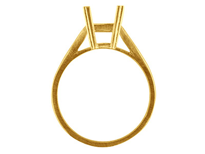Anillo Con Engaste De 4 Garras Parapiedra Rectangular 12 X 10 mm, Oro Amarillo 9k, Dedo 54 - Imagen Estandar - 2