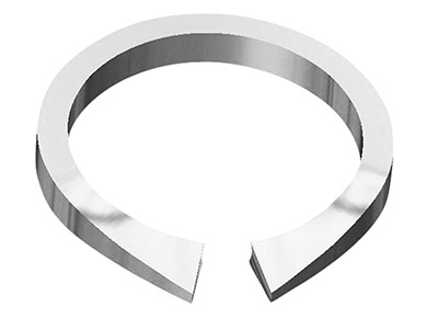Cuerpo De Anillo Con Sección En D, Con Borde De Cuchillo, Ss75, Mediano, En Oro Blanco De 9 Ct, Talla M - Imagen Estandar - 2
