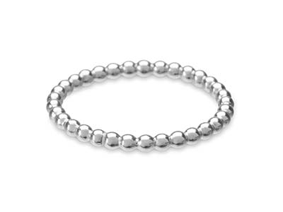 Anillo Perlado De Perla De 2mm, Plata 925, Tamaño 52