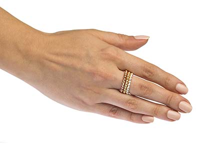 Anillo Con Cuentas De Bolas De 3 mm, Plata 925, Tamaño 58 - Imagen Estandar - 5
