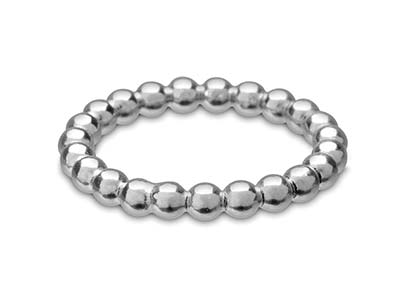 Anillo Con Cuentas De Bolas De 3mm, Plata 925, Tamaño 61