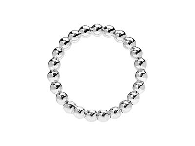 Anillo Con Cuentas De Bolas De 3 mm, Plata 925, Tamaño 61 - Imagen Estandar - 3