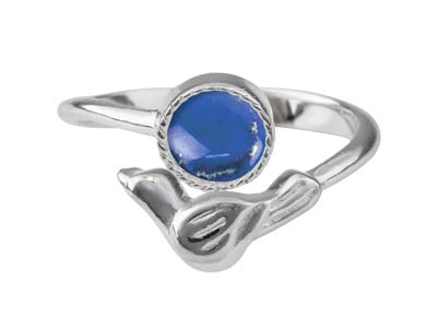 Anillo Ajustable Con Motivo De Pájaro, Engaste De 6 mm, Plata 925 - Imagen Estandar - 2
