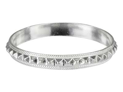 Anillo Con Motivo Piramidal De 3mm, Plata 925, Tamaño 52