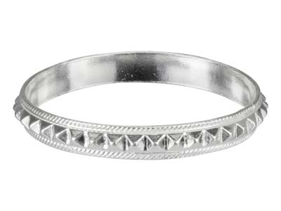 St Sil Pyramid Patterned Ring 3mm Size M - Imagen Estandar - 1