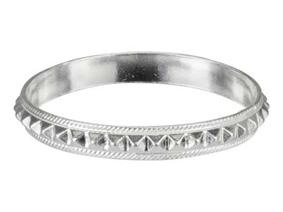 St Sil Pyramid Patterned Ring 3mm Size O - Imagen Estandar - 1