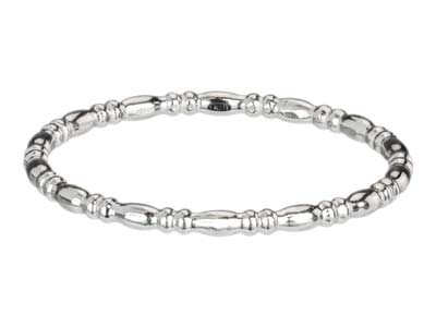 Anillo De Cuentas, Rondela Ovalada Y Altura 1,5mm, Plata 925, Tamaño 50