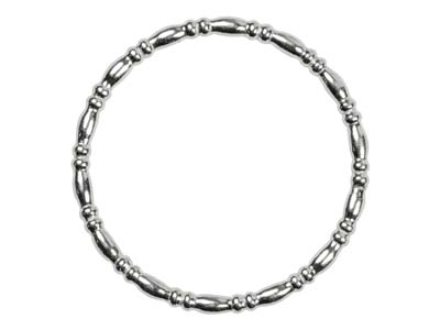 Anillo De Cuentas, Rondela Ovalada Y Altura 1,5 mm, Plata 925, Tamaño 50 - Imagen Estandar - 2