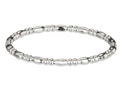 Anillo De Cuentas, Cuenta Alternativa Ovalada Y 1,5mm, Plata 925, Tamaño 55