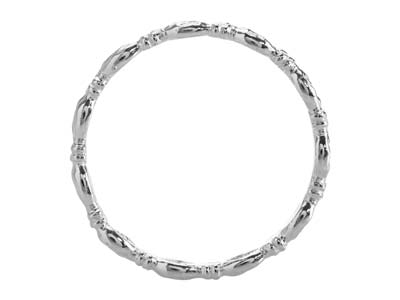 Anillo De Cuentas, Rondelle Ovaladay Alternante 2 Mm, Plata 925, Tama Ño 53 - Imagen Estandar - 2