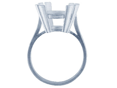 Anillo Engastado Con 4 Garras Dobles Para Piedra De 16 X 12 mm, Plata 925, Tamaño 53/54 - Imagen Estandar - 2