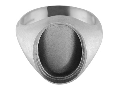 Anillo De Sello Engastado Para Piedra Ovalada 16 X 12mm, Plata 925, Tamaño 59 Talla R 12