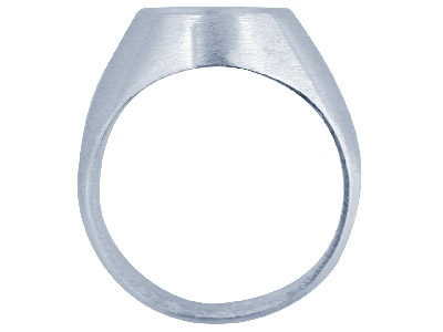 Anillo De Sello Engastado Para Piedra Ovalada 12 X 10mm, Plata 925, Tamaño 59