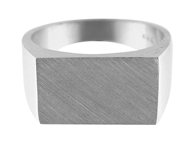 Anillo Para Iniciales G8 De Plata De Ley, Rectangular 17 X 12 Mm, Profundidad De La Cabeza 2,9 Mm, Talla S - Imagen Estandar - 1