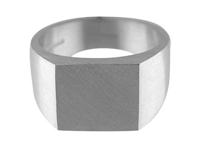 Anillo Para Iniciales G16 De Plata De Ley, Rectangular 19 X 13 Mm, Profundidad De La Cabeza 5,3 Mm, Talla Q