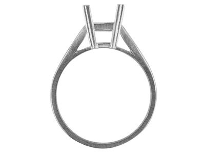Anillo Engastado Con 4 Garras Para Piedra Tamaño Esmeralda De 10 X 8 mm, Plata 925, Tamaño De Anillo 53/5 - Imagen Estandar - 2