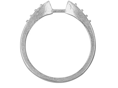 Cuerpo De Anillo Con Engastes De Piedra De Plata De Ley, Talla M, 6 X 1,5 Mm, Redondas